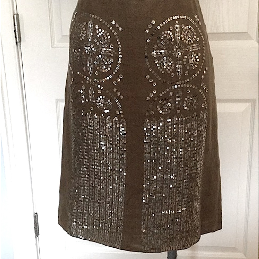 Tory Burch linen sequins embellished skirt